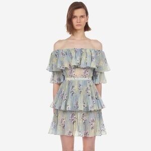 Self portrait Floral Off-Shoulder Ruffle Dress